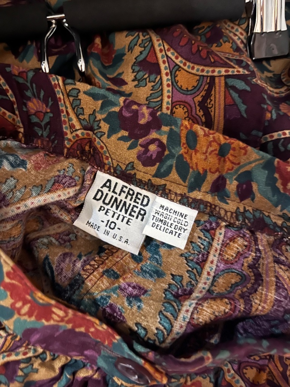 Vintage Alfred Dunner Paisley Botanical Pattern Skirt - Picture 6 of 6